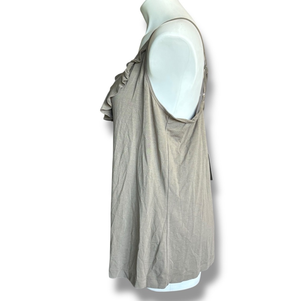 Tommy Bahama Tambour Ruffle Top XL Bungee Cord Taupe Tank NWT MSRP $68 - Picture 4 of 7